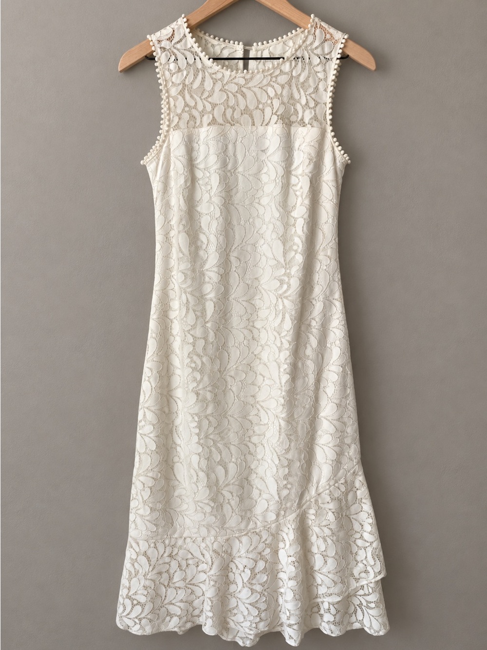 Jessica Howard Ivory Lace Shift Dress Size 6 Bridal Shower Rehearsal Dinner LWD